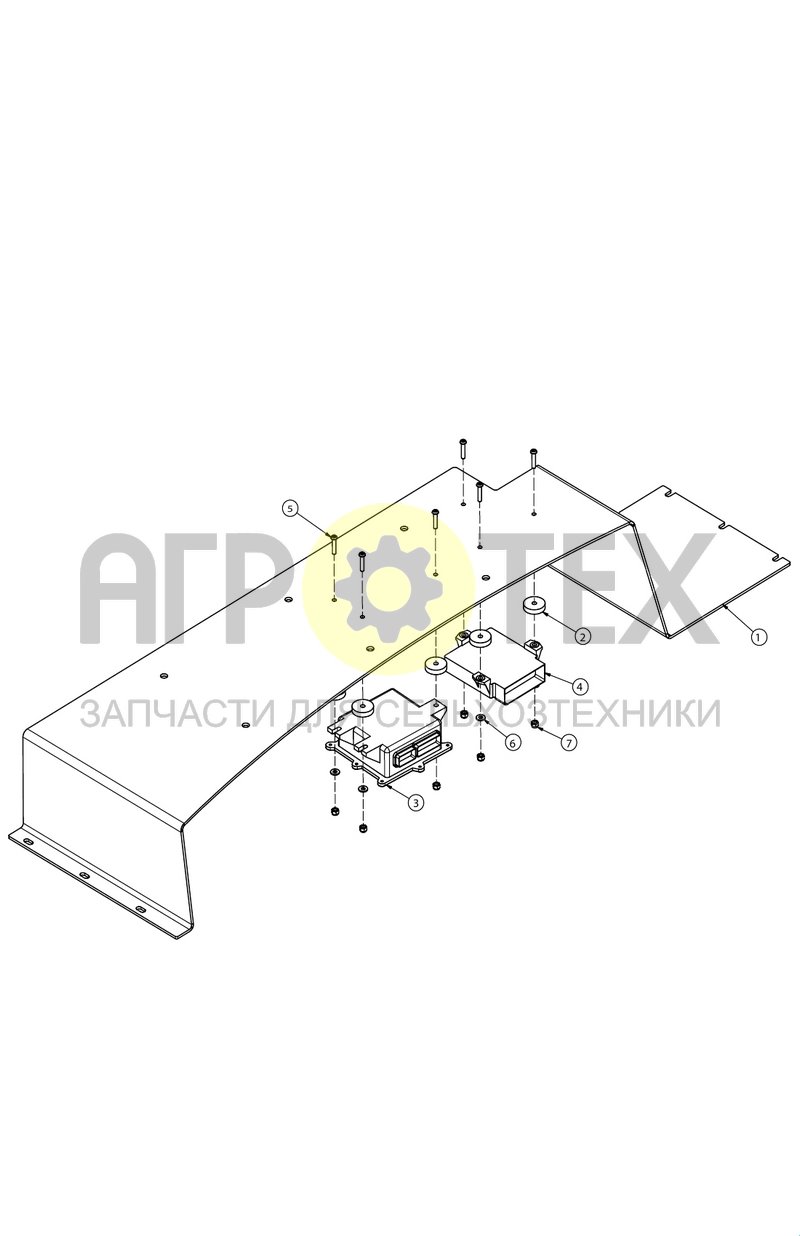 Защитный щиток с модулями трансмиссии и шасси (SX017506) (№3 на схеме)